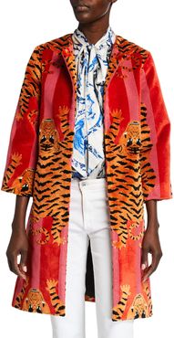 Jokhang Tiger Print A-Line Coat