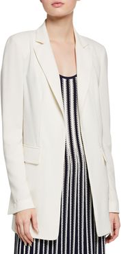 Fluid Crepe Single-Breasted Blazer