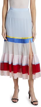 Jib Colorblocked Flounce Skirt