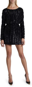 Sequined Tie-Waist Cocktail Dress