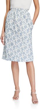 Quadratic Floral Midi Skirt