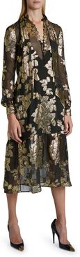 Sheer Floral Fil Coupe Dress