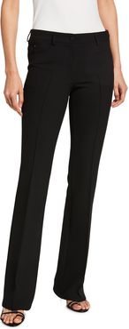 Faye Pebbled-Crepe Straight-Leg Pants