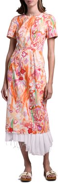 Watercolor Floral Layered Dress