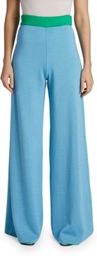 Cashmere-Silk Reversible Two-Tone Wide Leg Pants