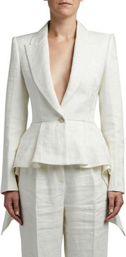 Linen Flared Blazer Jacket