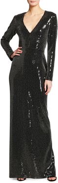 Studded Sequined Gown