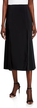 Crepe Fit & Flare Skirt