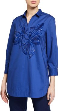 Eugenia Floral-Sequined Tunic