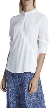 Kumi Asymmetric-Button 3/4-Sleeve Shirt