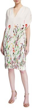 Wildflower-Print Crepe Tunic Dress