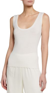 Merino Silk Cashmere Scoop-Neck Tank