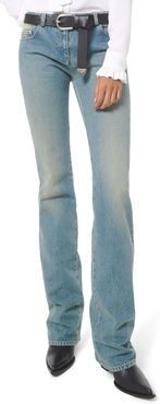 Faded Wash Monogram Stovepipe Jeans