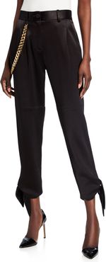 Donker Slim Tie Pants with Chain