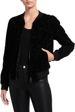 Lace Velvet Bomber Jacket