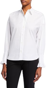 Nerres Pleated-Cuff Poplin Shirt