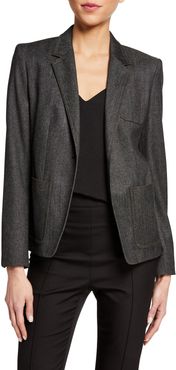 Berlina Denim Textured Wool Blazer