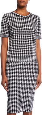 Salie Houndstooth Short-Sleeve Sweater