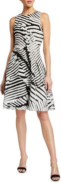Sleeveless Abstract Fil Coupe Dress