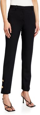 Wool Button-Cuff Trousers