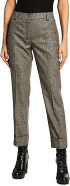 Maxima Plaid Wool Cuffed Pants