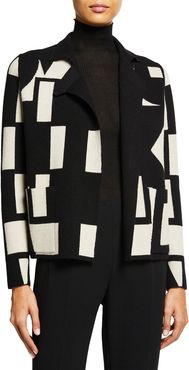 Geometric Jacquard Cashmere Reversible Cardigan