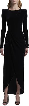 Cross Front Velvet Stretch Jersey Gown