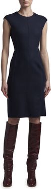 Seamed Cashmere Sheath Dress