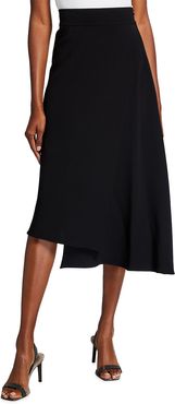Cady Crepe Layered Asymmetric Skirt