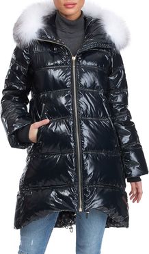 Apres-Ski Puffer Jacket W/ Detachable Fox Fur Hood Trim