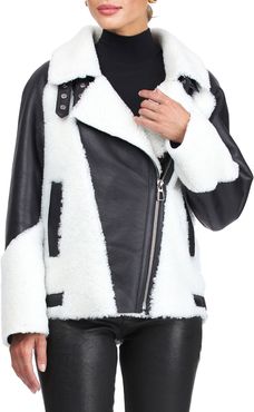 Shearling Lamb Zip Moto Jacket