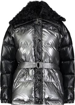 Down Puffer Jacket with Fur Collar