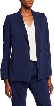 Solid One-Button Boyfriend Blazer