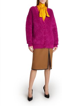 Oversized Fuzzy Long-Sleeve Cardigan