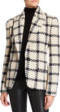 Check Wool-Blend Blazer