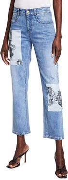 Humming Straight Leg Patch Jeans