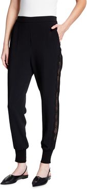 Julia Side Lace Stretch Cady Tapered Trousers