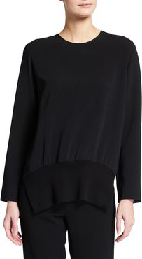 Charley Long-Sleeve Stretch Cady Top