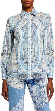 Paisley Print Cotton-Blend Shirt