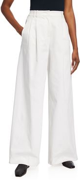 Cotton Wide-Leg Pants