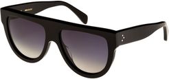 Flattop Gradient Shield Universal-Fit Sunglasses, Black Pattern