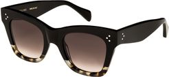 Two-Tone Gradient Cat-Eye Sunglasses, Black
