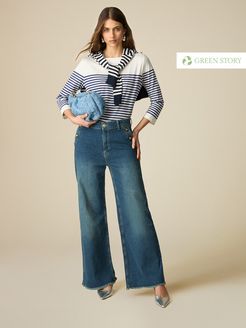 Jeans wide cropped eco-friendly Donna Blu