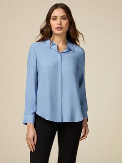 Camicia in viscosa Donna Azzurro