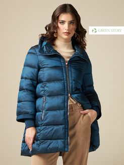 Piumino midi eco-friendly Donna Blu