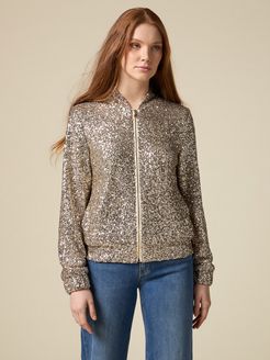 Bomber full paillettes Donna Oro