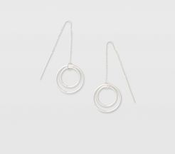 Silver Multi-Circle Threader Earring in Size One Size