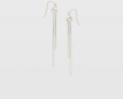 Silver Double Bar Earring in Size One Size