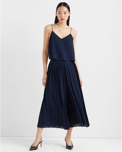 Navy Night Pleated Jumpsuit in Size 0