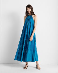 Turquoise Burnout Pleated Maxi Dress in Size 4